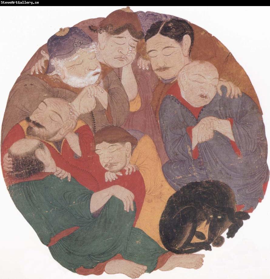 unknow artist The Seven Sleepers in the cave of Ephesus with their dog
